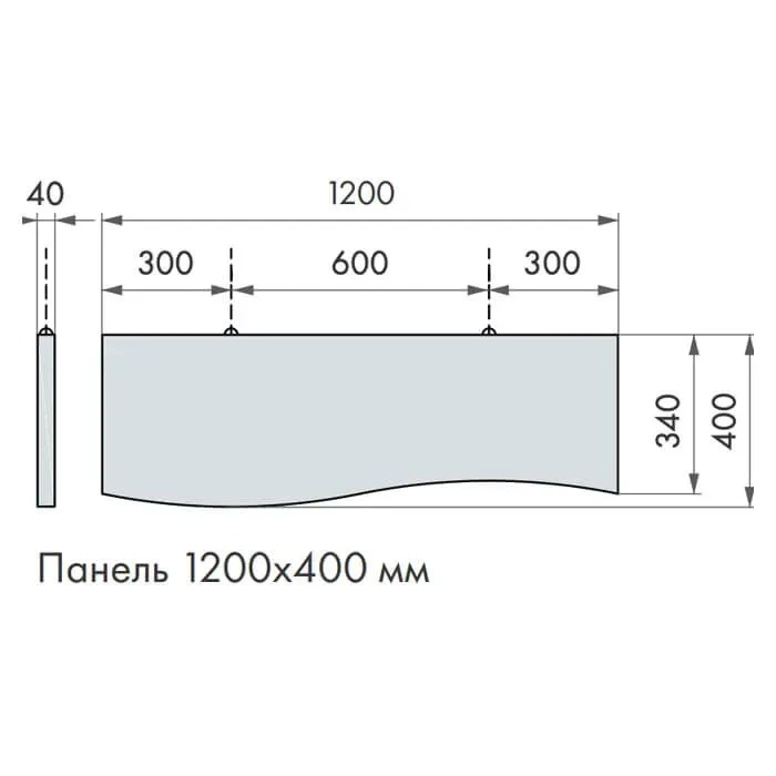 Акустический баффл ARMSTRONG OPTIMA Baffle CURVES Прямоугольный 1200х400 мм, белый
